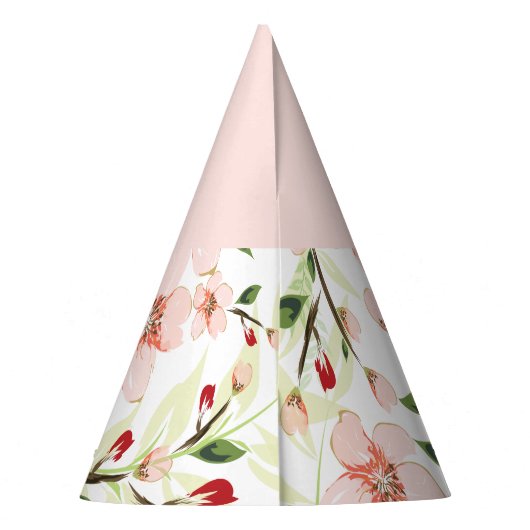 Roze bloemen feesthoedjes (Achterkant)