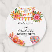 Roze Bloemen Fiesta Mexicaanse bruiloft Bedankt Bedankjes Labels (Voorkant)