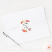 Roze Bloemen Fiesta Mexicaanse bruiloft Bedankt Ronde Sticker (Envelop)