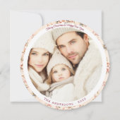 Roze Bloemen Flat Feestdagenkaart (Voorkant)