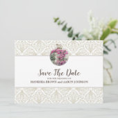 ROZE Bloemen - Flat Save The Date Kaart (Staand voorkant)