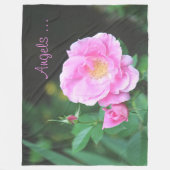 Roze bloemen fleece deken (Voorkant)