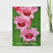 Roze Bloemen Floral Art Faith Verjaardag Kaart (Voorkant)