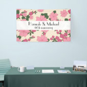Roze bloemen, Floral Pattern, Jubileum Spandoek (Beurs)