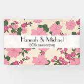Roze bloemen, Floral Pattern, Jubileum Spandoek (Horizontaal)