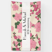 Roze bloemen, Floral Pattern, Jubileum Spandoek (Verticaal)