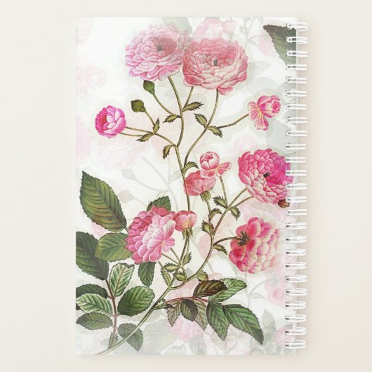 Roze bloemen Floral Pattern Planner (Achterkant)