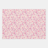 Roze Bloemen Floral  Style Wrapping Paper (Voorkant)