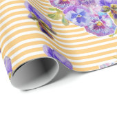 Roze bloemen florale Waterverf Verpakking Cadeaupapier (Rol Hoek)