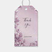 Roze Bloemen Foliage Gift Label Cadeaulabel (Voorkant)