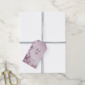 Roze Bloemen Foliage Gift Label Cadeaulabel (Met Touw)