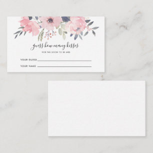 Roze Bloemen Foliage Guess Kisses Vrijgezellenfees Informatiekaartje