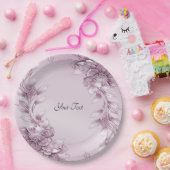 Roze Bloemen Foliage Papier Bord (Feest)