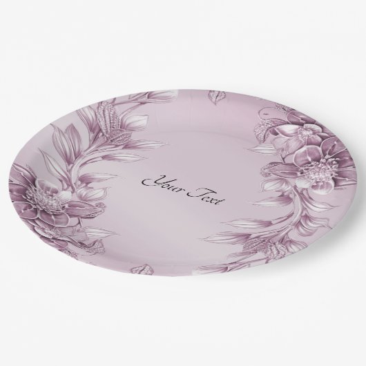 Roze Bloemen Foliage Papier Bord (Gekanteld)