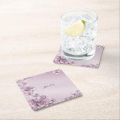 Roze Bloemen Foliage Papier Onderzetter (Insitu)