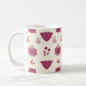 Roze Bloemen Folk Art Coffee Mok (Links)