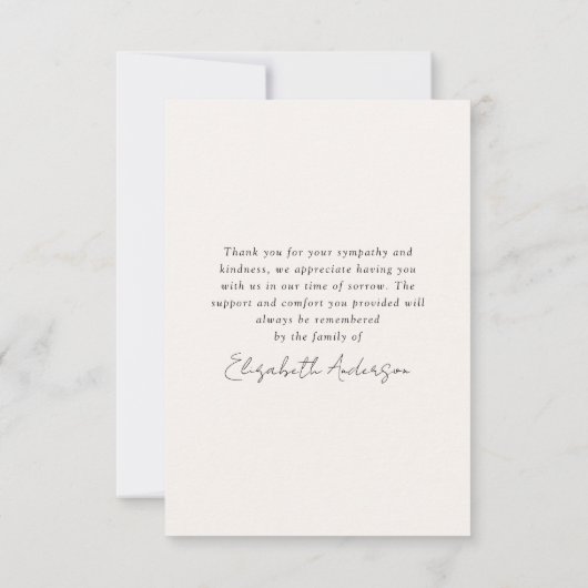 Roze Bloemen Foto Begrafenis Sympathie Dank u Kaart (Achterkant)