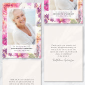 Roze Bloemen Foto Begrafenis Sympathie Dank u Kaart