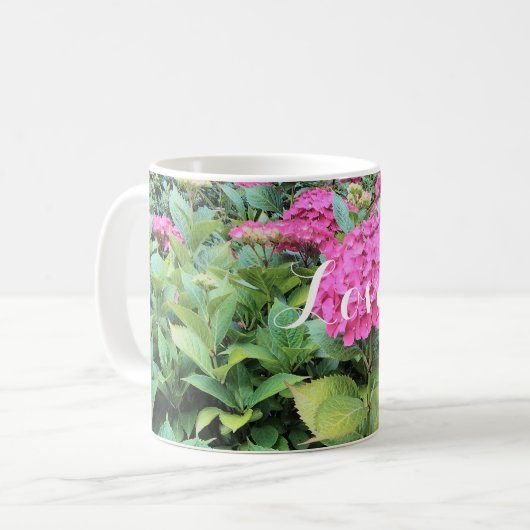 Roze Bloemen Foto Classic Wit Mok (Voorkant links)