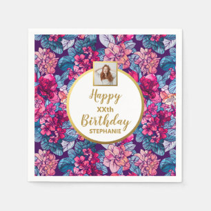 Roze Bloemen, Foto, Elke Leeftijd, Aangepaste Verj Servet