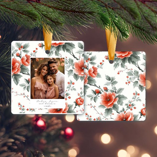 Roze  Bloemen Foto Keramisch Ornament