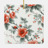 Roze  Bloemen Foto Keramisch Ornament (Achterkant)