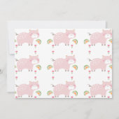 Roze Bloemen Foto Kleine Piggy 1e Verjaardag Kaart (Achterkant)