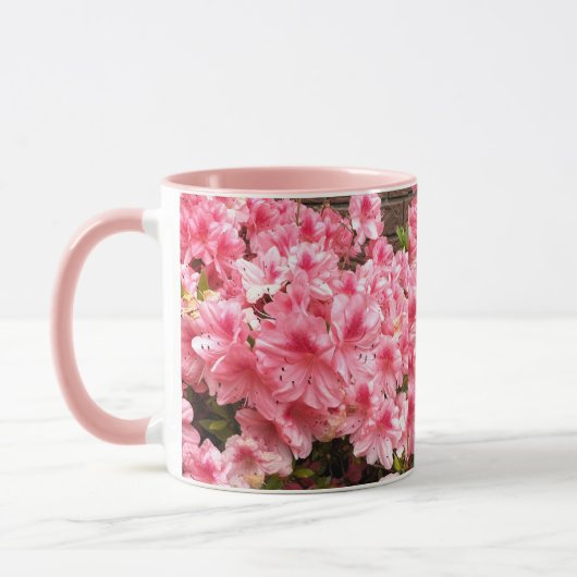Roze Bloemen Foto Mok (Links)