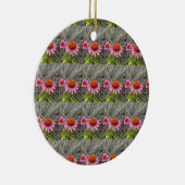 Roze Bloemen Foto Ornament (Rechts)