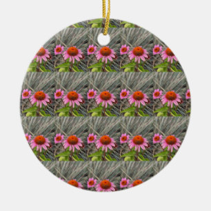 Roze Bloemen Foto Ornament