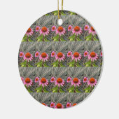Roze Bloemen Foto Ornament (Links)