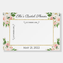 Roze bloemen foto prop frame, selfie frame bord