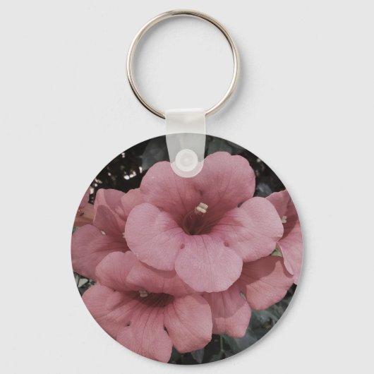 Roze Bloemen foto sleutelhanger (Voorkant)