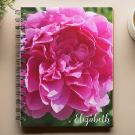 Roze Bloemen Fotografie Elegante pioen Custom Notitieboek