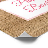 Roze Bloemen Fotohokje Huwelijksbord Poster (Hoek)