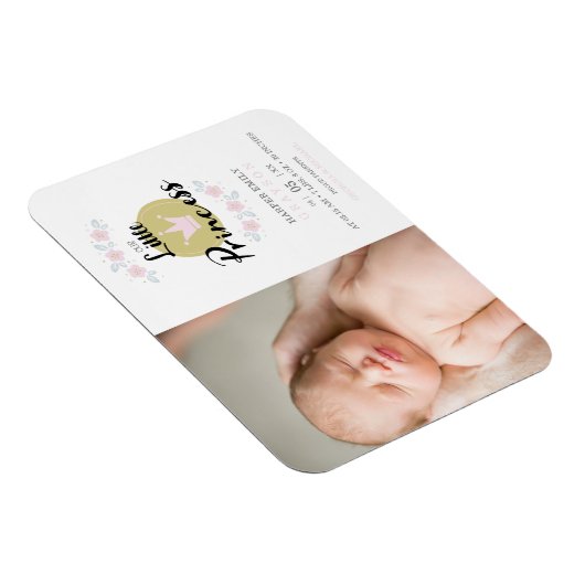 Roze Bloemen Garland Prinses Kroon Pasgeboren Meis Magneet (Rechterzijde)