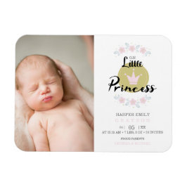 Roze Bloemen Garland Prinses Kroon Pasgeboren Meis Magneet