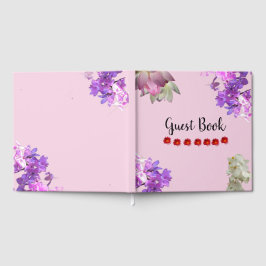 Roze Bloemen Gastboek Gastenboek