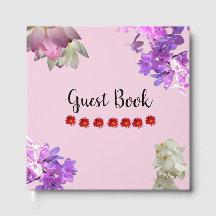 Roze Bloemen Gastboek