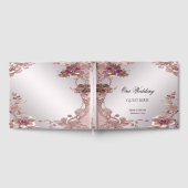 Roze  Bloemen Gastboek Gastenboek (Volledig)