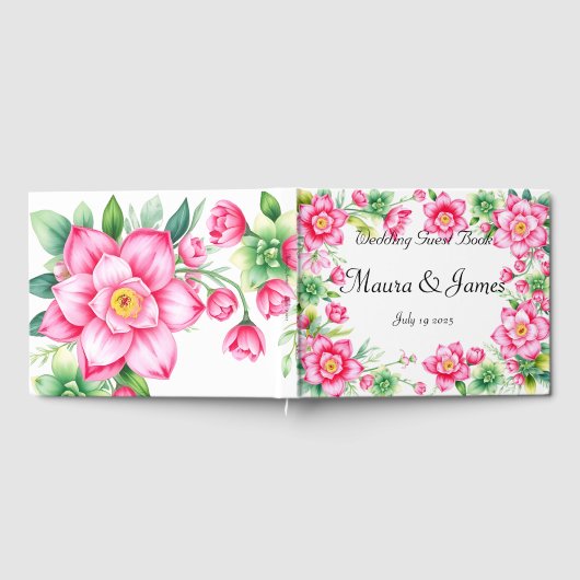 Roze Bloemen Gastboek Gastenboek (Volledig)