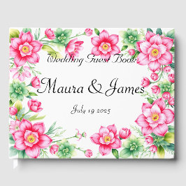 Roze Bloemen Gastboek Gastenboek