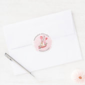 Roze Bloemen Gebak Handgemaakt met Liefde Sticker (Envelop)
