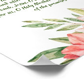 Roze bloemen gebeden van het Rosary Christelijk Poster (Hoek)