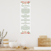 Roze bloemen gebeden van het Rosary Christelijk Poster (Keuken)