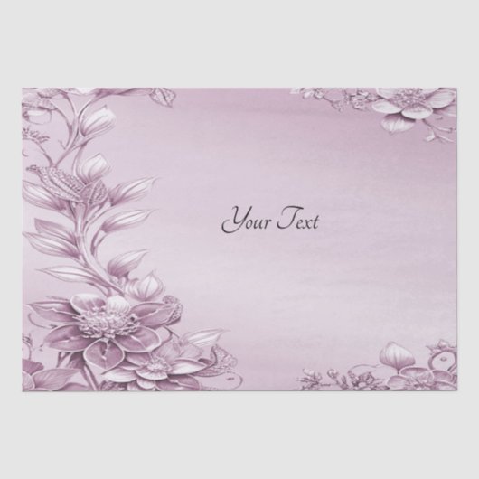 Roze bloemen gebladerte weefsel papier (Voorkant)