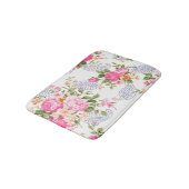 Roze bloemen gebreide bladeren badmat (Gekanteld)