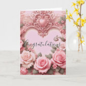 Roze Bloemen Gefeliciteerd Vrijgezellenfeest Kaart (Gele Bloem)