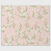 Roze Bloemen Gekke Gans Cadeaupapier (Vlak)