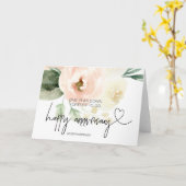 Roze Bloemen Gelukkig 1e Jubileum voor Man Kaart (Gele Bloem)